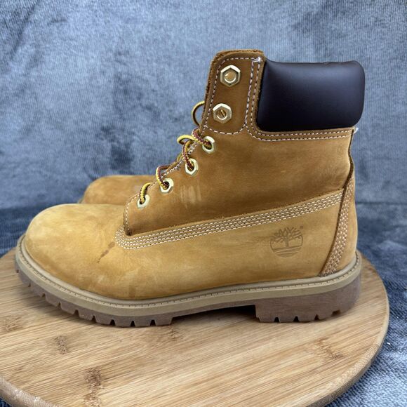 Timberland Boots Mens Size 6 Wheat 6-Inch Premium Waterproof Work Nubuck 12909 - Picture 3 of 10
